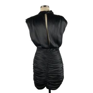 Babaton Aritzia Black Hasek Satin Mini Dress
